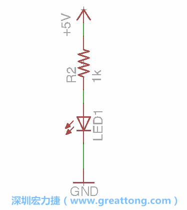 如圖所示放置一個開關(guān)（switch）、10K電阻器（10k resistor）和0.1μF的電容（0.1μF capacitor），并把開關(guān)的一端連到接地端上。