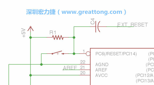 很多PCB設計者的設計不符合人體工學，他們使用很小的按鈕、不方便的元件配置和難以解讀的標簽，千萬不要變成這樣！這次我們的設計有一個大小合適的重置按鈕（reset button）和可以清楚辨認是否已經(jīng)接上電源的LED指示燈。