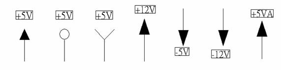 電源符號有下列幾種，可使用鍵盤 [Ctrl + Tab] 鍵切換：