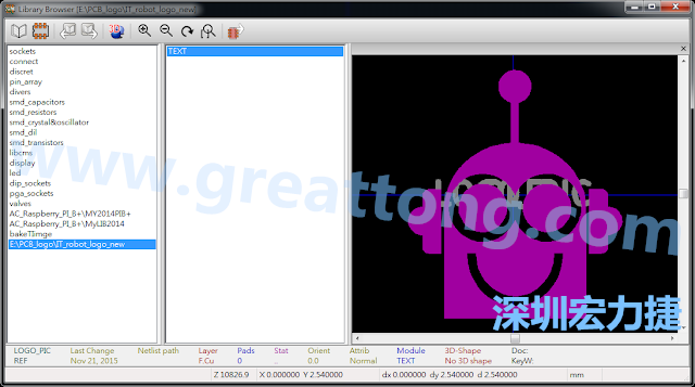 目前這個Library IT_robot_logo_new.mod 只有一個footprint。如何增加更多footprint 到這個library 中呢?