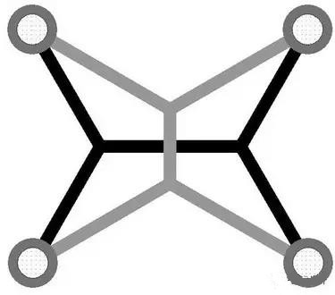 灰色Steiner樹不是最優(yōu)的，但黑色Steiner樹是最優(yōu)的。